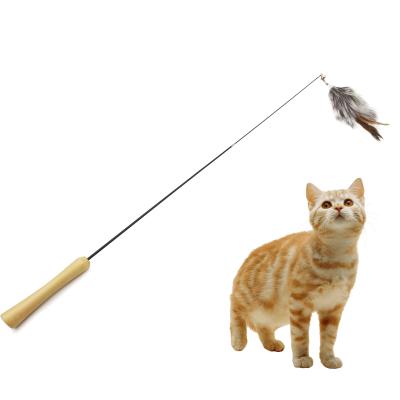 China Rod Fishing Type Kitten Cat Enigma Magic Wand Viable Retractable Toy With Fox Fur for sale