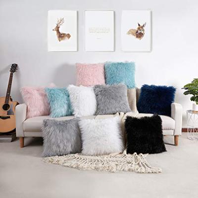 China Home Decoration Long Hair Faux Fur Pillow Cover Waterproof For Bedroom Sofa for sale