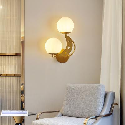 China New Scandinavian/contemporary/modern double head moonlight indoor wall lamp, hotel wall lamp, bedroom bedside led wall lamp for sale