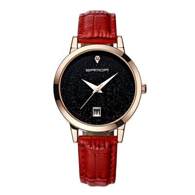 China New Arrival Luxury Leather Watch Women Men Water Resistant Fashion Analog Diamond Watch Dress Wrist Watch for sale