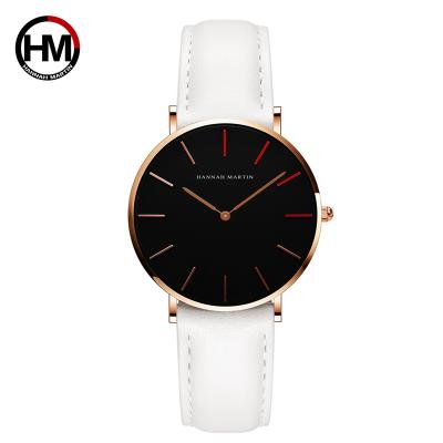 China Student Stainless Steel PU Leather Women Watches 3Atm Japan Movt Waterproof Quartz Watch Wholesale Back for sale