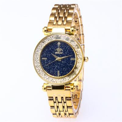 China Women's Casual Diamond Quartz Wristwatches Popular Watch Lady Watch Gold Mesh Strap Starry Ladies Wrist Fashion for sale