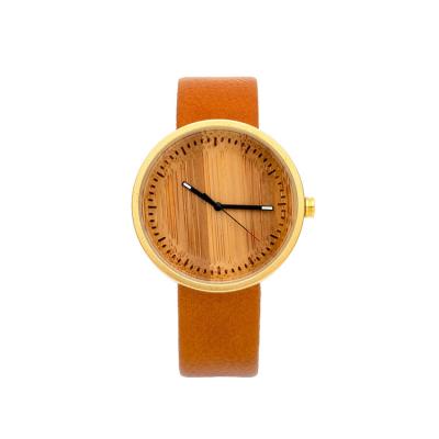 China Leather Strap Wooden Quartz Water Resistant Custom Women's Watch Casual Watch for sale