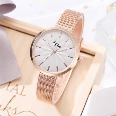 China Luxury Popular Custom Made Lady Rose Gold Mesh Band Dress Fashion Women Quartz Watch Wristwatches for sale