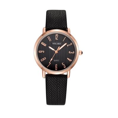 China ALLOY Custom Your Logo Classic Watch Leather Strap Alloy Wristwatch for sale