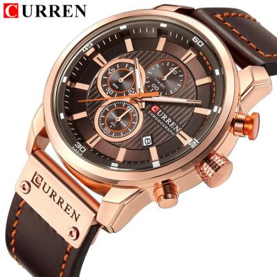 China New Curren 8291 Cuticle Men's Chronograph Calendar Watch Six-pin Waterproof Watch for sale