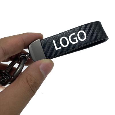 China Luxury Car Carbon Fiber PU Customization Logo Key Bag Car Key Chain Keychain Gift For Swing Seat Cupra Genesis Infiniti Lada DACIA YEMA for sale