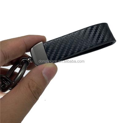 China PU Carbon Fiber Textured Car Customization Logo Key Bag Key Chain Keychain For ALPINA Kozmann ABT MAN Corvette DS Aixam DAF Scania for sale