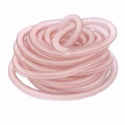 China UV Resistant Transparent Steel Wire Spiral Corrugated Duct Pipe PU Duct Hose For Dust Extraction for sale