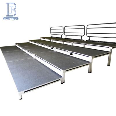 中国 Guangzhou Supplier Choir Non-slip Stage Platform Aluminum Folding Stage Used Choral Risers 販売のため