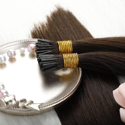 China Natural Appearance Unprocessed Raw I Tips Wavy Indian Hair 100 Keratin Human Hair I Tip Extensions for sale