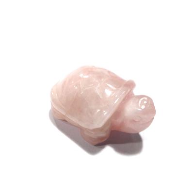 China Wholesale China Lovely Rose Quartz Mini Turtle Figurines For Statue Animal Decor for sale