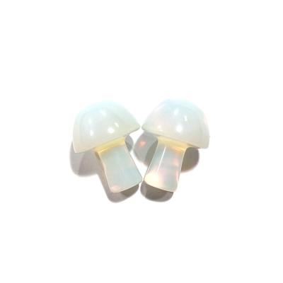 China Cute China Opal Carving Wholesale Natural Opal Stone Carved Mini Mushroom Charm Products for sale