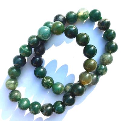 China China Wholesale Healing Bracelet Moss Agate Crystal Gemstone Processing Beads Crystal Bracelet For Gifts for sale