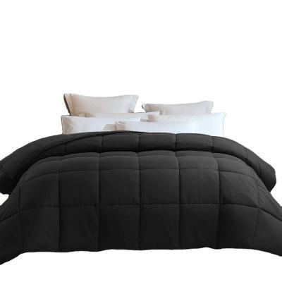 China Home 1800 Series Cooling Black Comforter Down Alternate Quilted Comforter Insert With Corner Tags All Season Luxury Hotel Comforter for sale