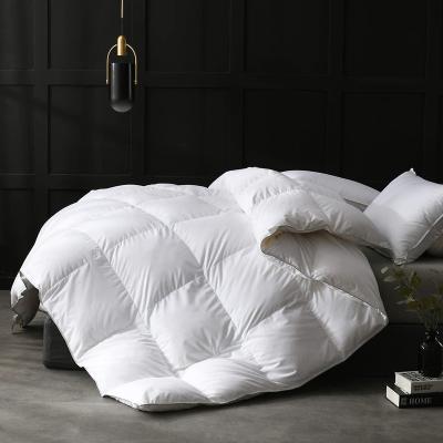 China Home Soft 100% Super Luxury Cotton All Seasons White Goose Duck Down Comforter Hotel Comforter Insert Factory Direct for sale