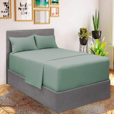 China Disposable 100% Polyester Microfiber Color 1800 Series Hotel Quality Fitted Sheet Set With Pillow Case for sale