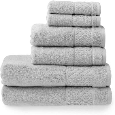 China Hot Selling Gray Face Towel Child Safe 100% Cotton Hotel Quality Colors Bath Towel Hand Towel Set For Low MOQ for sale