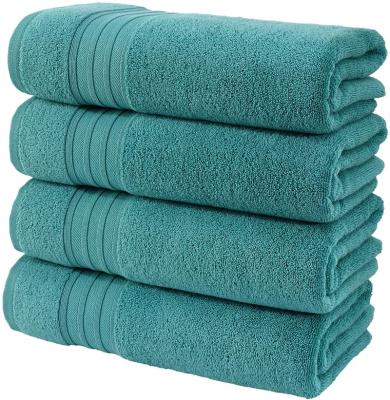 China Child Safe 100% Cotton Color Luxury Hotel Towels Bath Towel Blue Hand Towel Sets With Bath Mat for sale