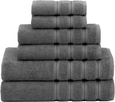 China 100% Cotton Child Safe Soft Linen Color Bath Towel Hand Towel Gray Face Towel Set With Bath Mat for sale