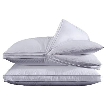 China Anti-Static Adjustable Layer Microfiber Pillow Fitted Bed Pillow 100% Cotton Soft Cover Good For Side And Back Stomach Sleeper for sale