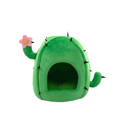 China Hand Wash Winter Cactus Cave Bed For Cats Dogs Pet House for sale