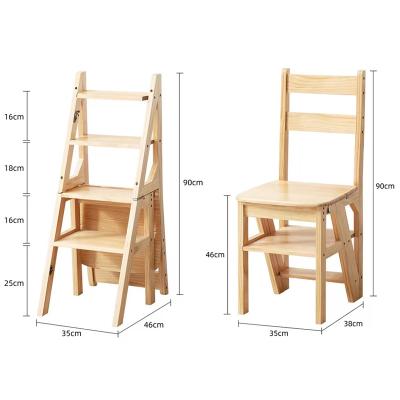 China Folding Ladders Sinoyurt Bookcase Folding Wooden Bookcase Ladder Chair for sale