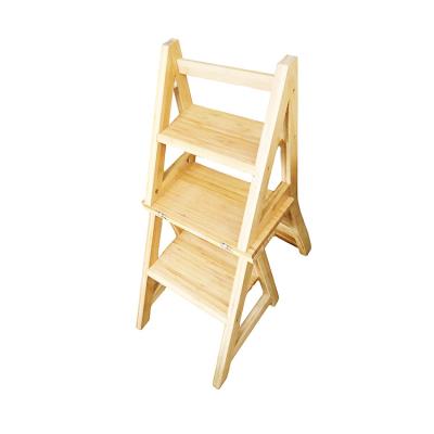 China Folding Ladders Library Bamboo Folding Chair Multifunctional Step Ladder for sale