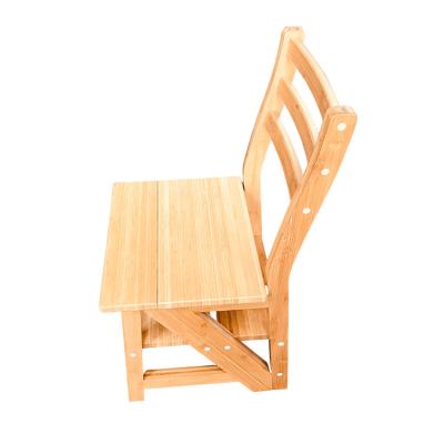 China Folding Ladders Multi-Function Library Bookcase Bamboo Wooden Ladder Chair for sale