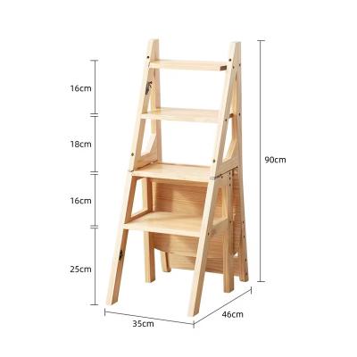 China Folding Ladders Multifunctional Bookcase Kitchen Ladder Bamboo Chair for sale