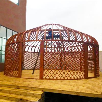 China Sinoyurt Big Size Wooden Frame Extended Type Mongolian Yurt With Loft for sale