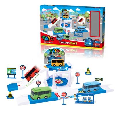 China Slot Toy Rickshaw Best Selling Bus Lane Little Boy Parking Educational Toys for sale