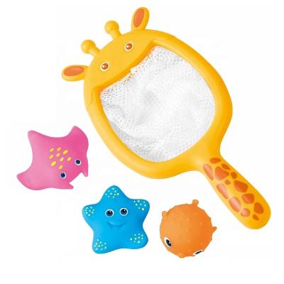 China Hot New ABS Bath Toys For Baby Safety And Good Quality Bathing Water Giraffe Kneading Spray Child Fishing Toys for sale