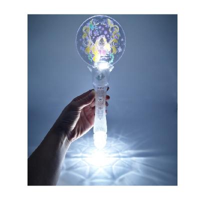 China New Acrylic Dynamic 3D Princess Lighting Up Magic Wand Gifts For Girls Cheap Promotional Toys Glowing Toys for sale