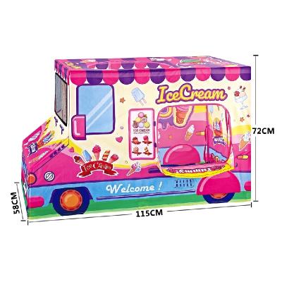 China Soft Pink Cream Popular Gift Girl's Toy Tent Truck Toy New Ice Indoor Play Toy House Pretend To Play A Game for sale