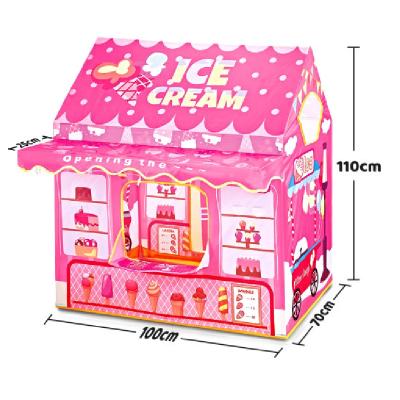 China Pink Soft Popular Gift Girl Toy Tent House Ice Cream Toy New Indoor Play House Pretend To Play A Game for sale