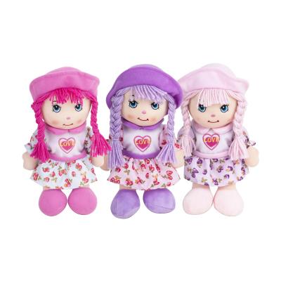 China 2021 High Quality 11 Inch Cartoon Toy China Cotton Baby Doll Stuffed Rag Doll Toys Baby Dolls Toys for sale