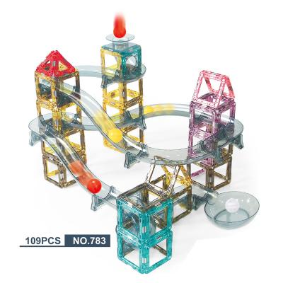 China DIY TOY Transparent Block Toys Ball Magnetic Track Toys Kid Toys Plastic Educational Magnetic Building Blocks For Children for sale