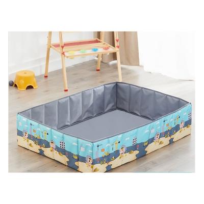 China Wholesale Quality Indoor and Outdoor Blue Square Swimming Pool Toy With Cartoon Image Play Shabu Foldable Beach Playpen For Children 34*17*16 for sale