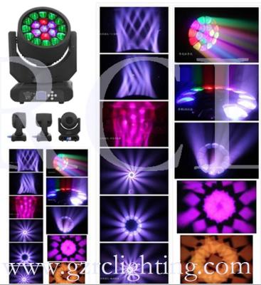 China 19PCS 12W high power RGBW LED Big Eye Rotating Panel Kaleidoscope Moving Head Beam Light for sale