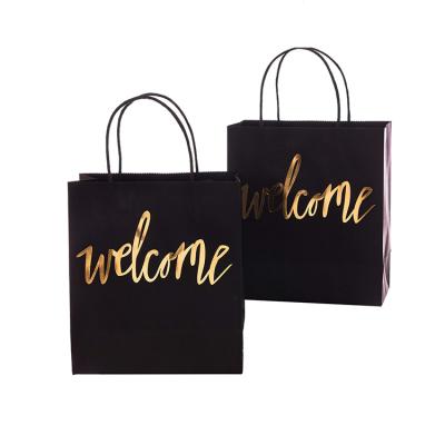 China Elegant Recyclable Wholesale Custom Thank You Wedding Welcome Kraft Paper Bag Shopping for sale