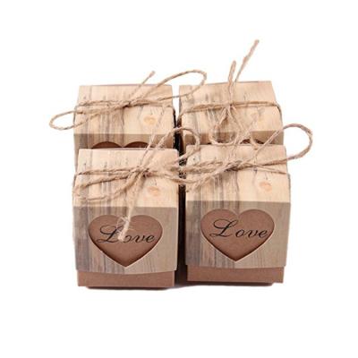 China Handmade Wholesale Love Heart Candy Wrapping Paper Rustic Party Paper Box For Wedding Favor for sale