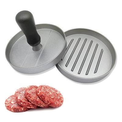 China Sustainable Non-Stick Aluminum Manual Burger Press Barbecue Stuffed Burger Press Round; hamburger meat press for sale