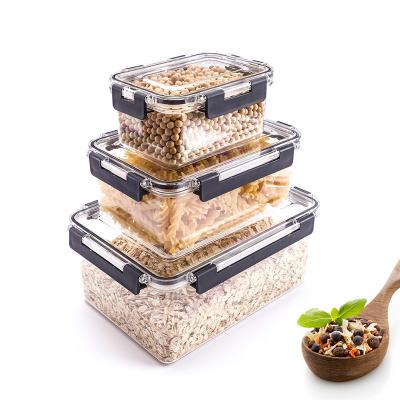 China Customized Clear Plastic Microwavable Kitchen Container Food Storage Box Lunch Box Refrigerator Crisper for sale