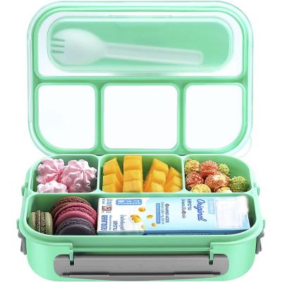 China Wholesale Microwavable Salad Food Storage Container Adult Kids Cool Bento Lunch Box With 4 Compartment for sale