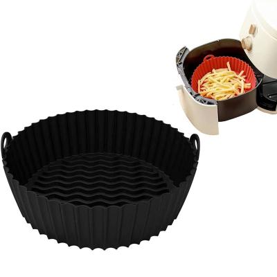 China 7.5 Inch Sustainable 8.5 Inch Silicone Oven Silicone Air Fryer Premium Food Pot Mold Safe Silicone Air Fryer Basket for sale