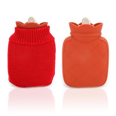 China Custom Logo High Quality Mini Hot-Water Bag Sublimation Hot Water Bottle Warmer Bag With Knitted Cover for sale