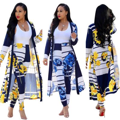 China 2022 QUICK DRY printed cardigan sexy plus size 4XL 2 piece long sleeve women's outfit two piece sets for sale