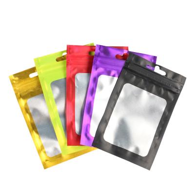 China Disposable jewelry frosted bag accessories self-sealing bag accessories mobile phone aluminum foil bag colorful flat window for sale