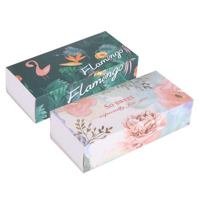 China Recyclable Custom Folding Cardboard Rectangle Flamingo Drawer Boxes Packaging For Cake for sale